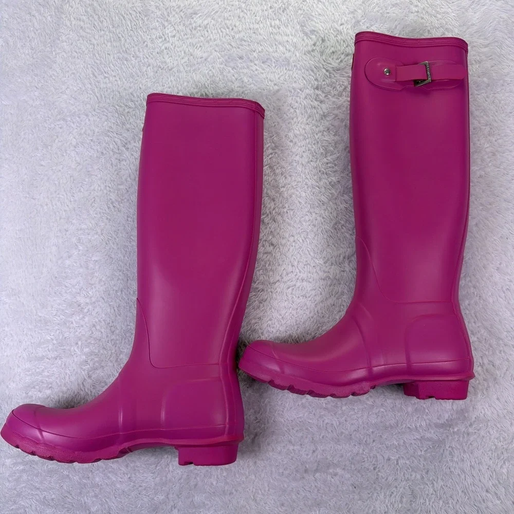 NEW Hunter Original Tall Lipstick Pink Rain Boot - Womens US7M/UK6/EU39 w/Box